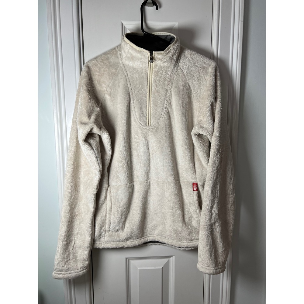The North Face Osito Quarter Zip Fleece Pullover Cream Off-White AHPM Womens M